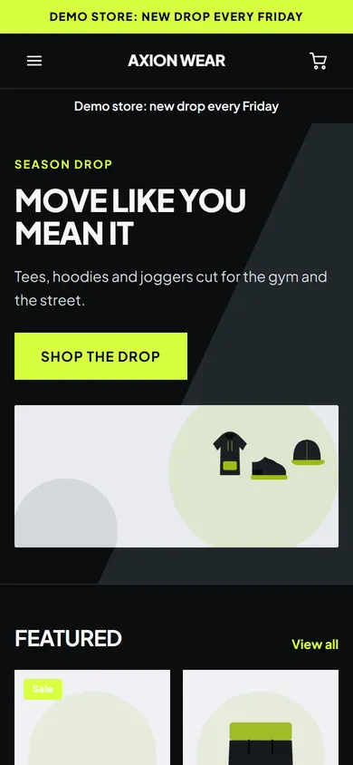 Axion Wear mobile preview