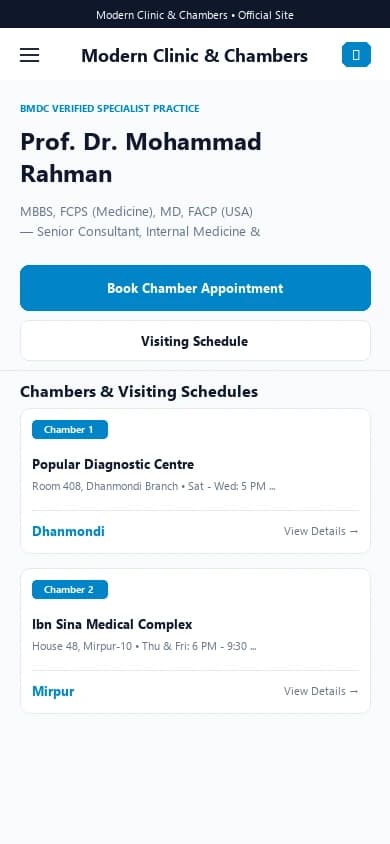 Modern Clinic phone preview